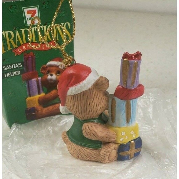 7 Eleven Citgo 1997 Traditions Christmas Ornament  SANTA'S HELPER Teddy Bear NIB - Picture 10 of 10